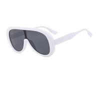 FORLUZ One Piece Sunglasses Women Fashion Oversized Men Goggle Shades Uv400 Trending Eyewear(White-Black)