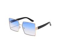 FORLUZ Oversized Glasses Women Vintage Metal Men Shades Retro Eyeglasses UV400,Blue