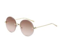FORLUZ Rimless Round Frame Sunglasses for Women Fashion Alloy Oversized Gradient Knot Leg Sun Glasses Ladies Shades Uv400,tea pink