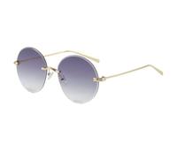 FORLUZ Rimless Round Frame Sunglasses for Women Fashion Alloy Oversized Gradient Knot Leg Sun Glasses Ladies Shades Uv400,double gray