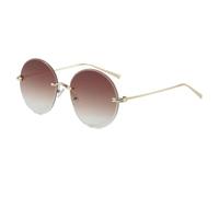 FORLUZ Rimless Round Frame Sunglasses for Women Fashion Alloy Oversized Gradient Knot Leg Sun Glasses Ladies Shades Uv400,dark tea tea