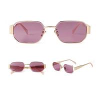 FORLUZ Vintage Sunglasses Women Men Luxury Metal Gradient Blue Rectangle Retro Male(7)