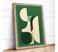 Form and Balance Geometric Framed Wall Art Print A2 Oak | Ready to Hang, Premium Gi Paper, Fade-Resistant Inks, Securely Packaged, UK Made