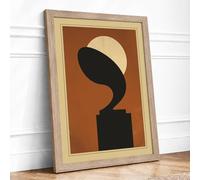 Form and Flow Geometric Framed Wall Art Print A2 Oak
