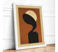 Form and Flow Geometric Framed Wall Art Print A2 White