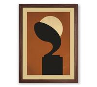 Form and Flow Geometric Framed Wall Art Print A3 (42×29.7cm) Walnut, Wall Decor for Living Room, Bedroom, Office & Home, Ready to Hang, Art Gift