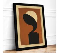Form and Flow Geometric Framed Wall Art Print A4 Black