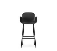 Form Bar Stool with Backrest and Armrests H75 cm Black/ Black Steel