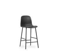 Form Bar Stool with Backrest H65 cm Black/ Black Steel