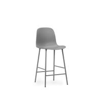 Form Bar Stool with Backrest H65 cm Gray/ Gray Steel