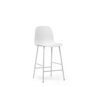 Form Bar Stool with Backrest H65 cm White/ White Steel