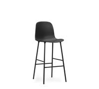 Form Bar Stool with Backrest H75 cm Black/ Black Steel