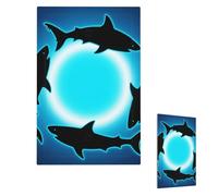 Form Circle Floating Sharks Wall Plate Cover Modern Decorative 1 Gang Light Switch Cover Unbreakable Receptacle Outlet Covers For Living Room Bedroom Home Decor Single Blank