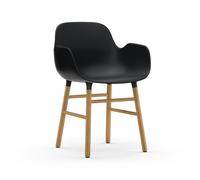 Form Dining Chair with Armrests Black/ Oak