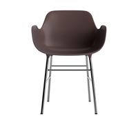 Form Dining Chair With Armrests Brown/ Chrome