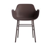Form Dining Chair With Armrests Brown/Steel
