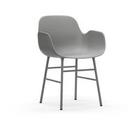 Form Dining Chair with Armrests Gray/ Gray Steel