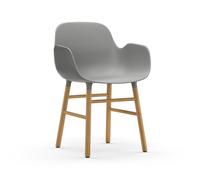 Form Dining Chair with Armrests Gray/ Oak
