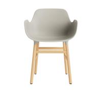 Form Dining Chair With Armrests Light Gray/Oak