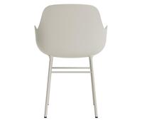 Form Dining Chair With Armrests Light Gray/Steel