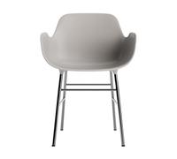 Form Dining Chair With Armrests Warm Gray/ Chrome