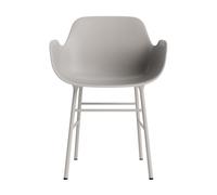 Form Dining Chair With Armrests Warm Gray/ Steel