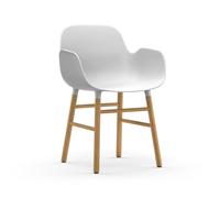 Form Dining Chair with Armrests White/ Oak