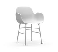 Form Dining Chair with Armrests White/ White Steel