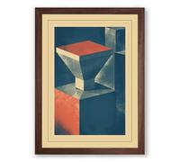 Form in Colour Geometric Framed Wall Art Print A1 (84.1×59.4cm) Walnut, Wall Decor for Living Room, Bedroom, Office & Home, Ready to Hang, Art Gift