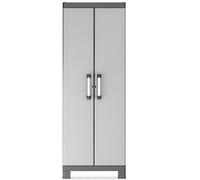 Form Links 4 Shelf Black & Grey Plastic Tall Utility Storage Cabinet (H)182Cm X (W)65Cm X (D)45Cm