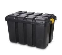 Form Skyda Heavy Duty Black 149L Plastic Nesting Wheeled Storage Trunk With Lid