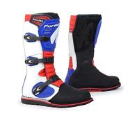 Forma Boulder White/Red/Blue Motorcycle Boots | Off-Road Leather Protection (white/red/blue, UK Footwear Size System, Adult, Men, Numeric, Medium, 12)