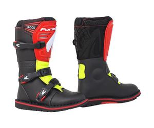 Forma Rock Kids Motorcycle Off-Road Enduro Boots - Black / Red / Fluo Yellow