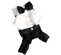 Formal Dog Tuxedo with Bow Tie Pet Wedding Suit Cute Costume for Small Dogs and Cats(L)