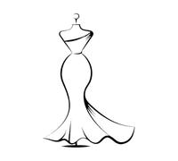 Formal Dress Vinyl Wall Stickers Home Decor Living Room Modern Home Decoration Wall Decals Simple Elegant in Style Murals Extra Large - 60x86cm