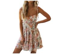 Formal Dresses For Women-Women Spring And Summer Resort Style Sexy Printed Suspender Dress Mini Dress