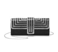 Formal Evening Clutch Purses with Sequin Rhinestones, Stylish Pink Handbags for Disco, Wedding Guests, Black