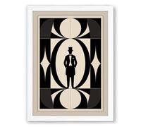 Formal Figure in Geometry Art Deco Framed Wall Art Print A3 (42×29.7cm) White, Wall Decor for Living Room, Bedroom, Office & Home, Ready to Hang, Art Gift