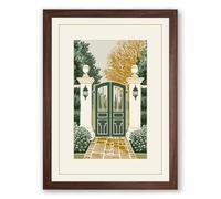 Formal Garden Entrance Architectural Framed Wall Art Print A3 (42×29.7cm) Walnut, Wall Decor for Living Room, Bedroom, Office & Home, Ready to Hang, Art Gift