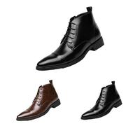 Formal Shoes for Men Clearance Men's Dress Ankle Boots Oxford Boot Chelsea Boots Ankle Boots Formal Boots High Top Leather Boots Vintage Leather Short Boots 9 Z4-Black