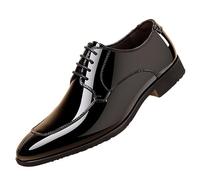 Formal Shoes for Men Clearance Men's Wedding Formal Dress Shoes Business Shoes Patent Derby Shoes Lace Up Formal Derbys Oxfords Tuxedo Dress Shoe Black a