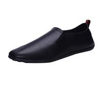 Formal Shoes for Mens Wide Fit Slip-on Work Business Soft Leather Shoes Pointed Toe Orthopedic Flat Dancing Shoe Comfort Low Top Wedding Dress Oxford Flats Footwear Black