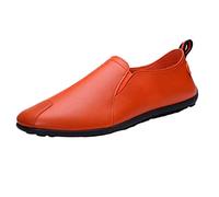 Formal Shoes for Mens Wide Fit Slip-on Work Business Soft Leather Shoes Pointed Toe Orthopedic Flat Dancing Shoe Comfort Low Top Wedding Dress Oxford Flats Footwear Brown