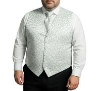 Formal Tailor Men's Single-Breasted Green Scroll Special Occasion Wedding Waistcoat - Elegant & Sophisticated Style (as8, numeric, numeric_42, regular, regular)