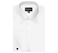 Formal Tailor Men's Slim White Traditional Pointed Collar Wedding Wedding Work Shirt - Gift Boxed & Cuff Links (Collar - 15.5")