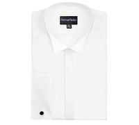 Formal Tailor Men's Slim White Wing Collar Wedding Wedding Work Shirt - Gift Boxed & Cuff Links (Collar - 17")