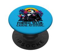 Formal Wear Casual Attitude Chill Penguin in Tuxedo Cocktail PopSockets Adhesive PopGrip