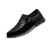 Formal Wedding Shoes Men, Slip On Business Shoes Lightweight Flat Bottom Casual Footwear Non-Slip Outdoor Sports Shoe Breathable Walking Shoe Fashionable Solid Color Footwear Work Office Party Black