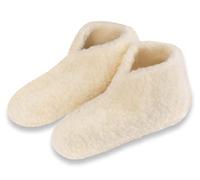 Formalind Sheep's Wool Bed Shoes - Foot Warmer for Especially Cold Feet - Wool Slippers, natural, 9/9.5 UK
