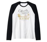 Formally Retired Math Teacher Elegant Script Design Raglan Baseball Tee